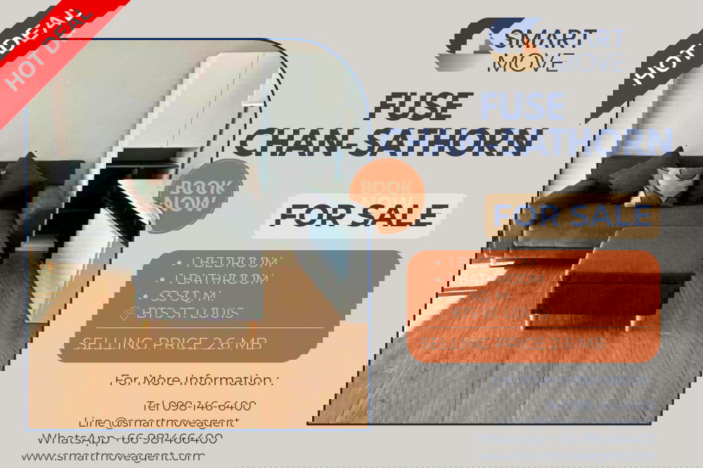 รูป 🔥 สำหรับขาย !! วิวสวย, ชั้นสูง 20++ !!🔥 Code C20230110773..........Fuse Chan-Sathorn, 1 ห้องนอน, 1 ห้องน้ำ, แต่งครบ, ราคาพิเศษ!!📣📣 - รูปที่ 1/9