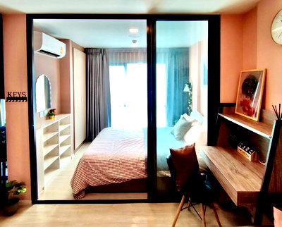 คอนโดให้เช่า : 🔥 NTC Home ให้เช่า เคฟ คอนโด ตรงข้ามม.กรุงเทพ ตึกC ชั้น8 (11,000/ด) 26 ตรม เฟอร์ครบ มีเครื่องซักผ้า