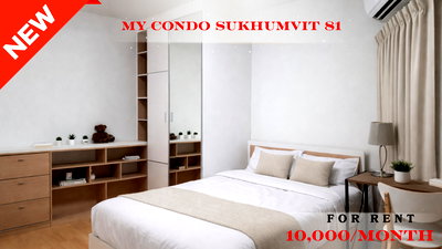 Condos for rent Bangkok : 🍀🍀🍀 Prime Condo Location 🚆 For Rent 📍 My Condo Sukhumvit 81 🔥🔥  (Line: @rent2022) Great location, ready to move in ✨ A09976