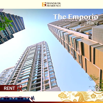 Condos for rent :  The Emporio Place 🌠High-floor unit with a beautiful view, ready for rent 🌃 Near BTS Phrom Phong 