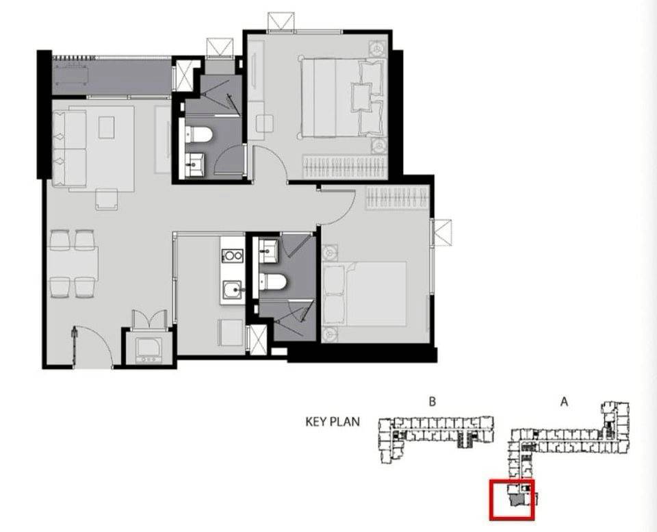 รูป คอนโด 2-ห้องนอน ที่ ไลฟ์ อโศก - พระราม 9 ใกล้ MRT พระราม 9 (ID 2571565) - รูปที่ 18/19