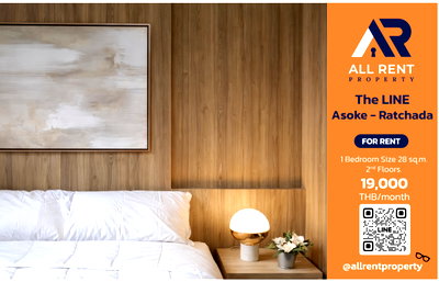 Condos for rent : Urgent Rental 🔥 The LINE Asoke - Ratchada  | Beautiful High-Floor Unit | 1 Bedrooms | Only 300 meters from Rama 9 MRT Station.