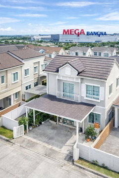 บางนา ตราด กม.10 เมกาบางนา 1 กม.บ้านเดี่ยว 2 ชั้น สไตล์ Modern Colonial 3 นอน 2 น้ำ 134 ตร.ม. IKEA บางนา