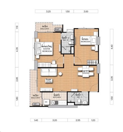 รูป 🔔🔔ห้องว่างพร้อมอยู่!! Supalai Veranda Rattanathibet 2Bed2Bath 64 ตร.ม.ชั้น 21 แต่งครบ ใกล้ MRT บางกระสอ🔔🔔สนใจ LINE ID: @atfirm📲 - รูปที่ 13/13
