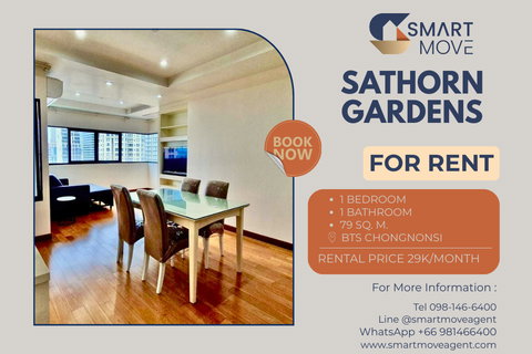 รูปภาพ 🔥 For Rent !! big size, high floor 18+, Good location!! 🔥 Code C20240400050..Sathorn Gardens, 1 bedroom, 1 bathroom, furnished, ready to move in📣📣