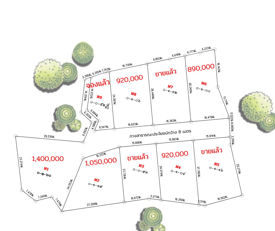 รูป ที่ดินใกล้หาดนาใต้โคกกลอย เพียง 6 นาทีถึงหาดนาใต้ หาดเงียบ น้ำสวย - รูปที่ 8/8