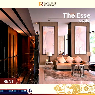 Condos for rent :  The Esse Asoke 💖 Beautiful Unit, Fully Furnished ⭐ Near BTS Asok 