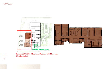 Condos for sale BTS Ekkamai : Call : 092-926-2956 Reference Ekkamai 147.43 sq.m 3-Bedroom Plus 4-Bathroom Combined Unit, Only one unit on the entire floor
