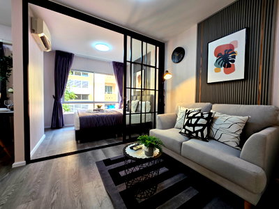 Condos for sale : Selling Plum Condo Ladprao 101 ➡️ Masculine look, let's talk! ✔️➿  ⏫ Corner unit ✔️ No shared headboard with anyone