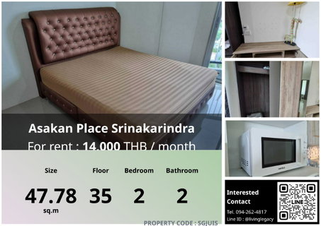 รูปภาพ SGJUIS Condo For Rent Asakan Place Srinakarindra 47.78 Sq.M. Floor 35 line id : @livinglegacy