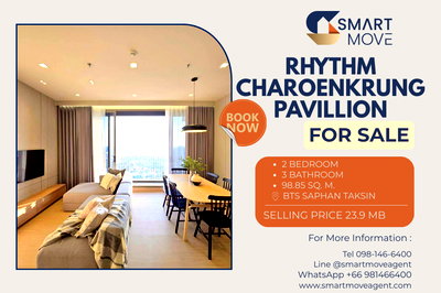 ขายคอนโด : ขาย !! ชั้นสูง 36++, ตกแต่งสไตล์โมเดิร์น, ห้องเพิ่งรีโนเวทใหม่ Code C20260200046..Rhythm Charoenkrung Pavillion, 2 นอน, 3 น้ำ, 1 ห้องแม่บ้าน, แต่งครบ