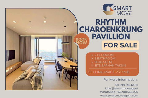Sale ! high floor 36+, modern style, Newly renovated Code C20260200046..Rhythm Charoenkrung Pavillion, 2 bed, 3 bath, 1 maid's room, furnished