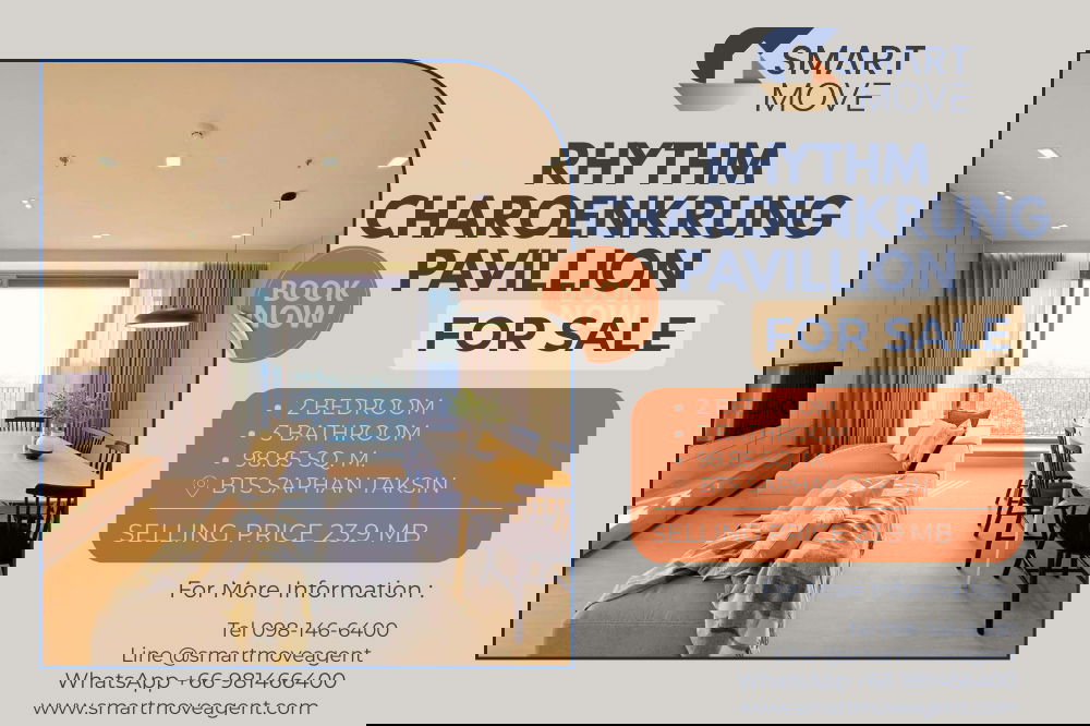 รูป ขาย !! ชั้นสูง 36++, ตกแต่งสไตล์โมเดิร์น, ห้องเพิ่งรีโนเวทใหม่ Code C20260200046..Rhythm Charoenkrung Pavillion, 2 นอน, 3 น้ำ, 1 ห้องแม่บ้าน, แต่งครบ - รูปที่ 1/8