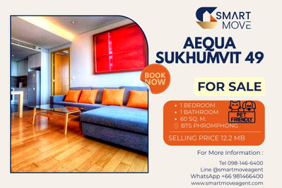 Condos for sale BTS Thong Lo (Thong Lor) : 🔥 Sale with tenant ! Pet Friendly, city view, Good location !! Code C20230500170..Aequa Sukhumvit 49, 1 bed, 1 bath, furnished, Special Deal