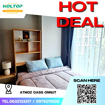 เช่าคอนโด MRT ศรีนุช : #S5782 ให้เช่า Atmoz Oasis Onnut