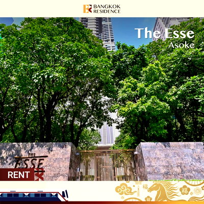 Condos for rent :  The Esse Asoke 🌳 Garden View Room, Ready to Move In, Best Price 💖 Near BTS Asoke 
