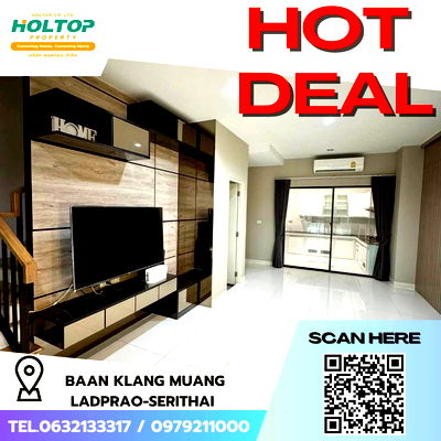 Townhouses for rent Bangkok : #E013 🎉250269 House for Rent, Baan Klang Muang Ladprao-Serithai 