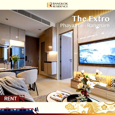 Condos for rent :  The Extro Phayathai–Rangnam ✨ Beautifully Decorated Unit, Fully Furnished and Ready to Move In 💚Near BTS Victory Monument 