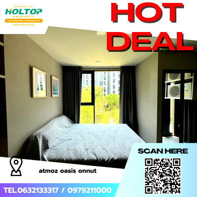 เช่าคอนโด MRT ศรีนุช : #S5803 ให้เช่า Atmoz Oasis Onnut