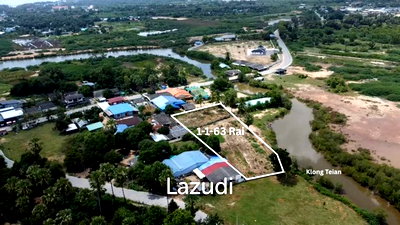 Land for sale : Prime Freehold Canal Front 1-1-63 Rai Land in Cha Am