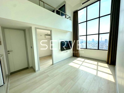 ขายคอนโด : 🔥มีห้องเดียวเท่านั้น ราคาดี 5.49 MB🔥-ดูเพล็กซ์ 1 นอน 1 ห้องนั่งเล่น ชั้นสูงใกล้ BTS ช่องนนทรี 600 ม. ที่คอนโด Knightsbridge Prime Sathorn / ขายคอนโด