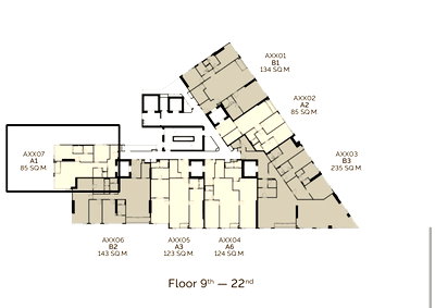 Condos for sale BTS Phrom Phong : Luxury Condo for Sale 2 Bedroom 85 sqm 18th Floor High-End Finished Price 32.5M THB