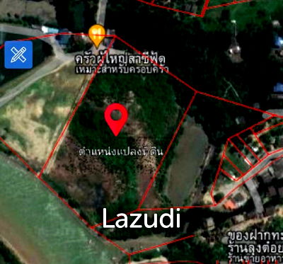 Land for sale Map ammarit Hospital : 16 Rai land for sale at Bang Saphan Noi