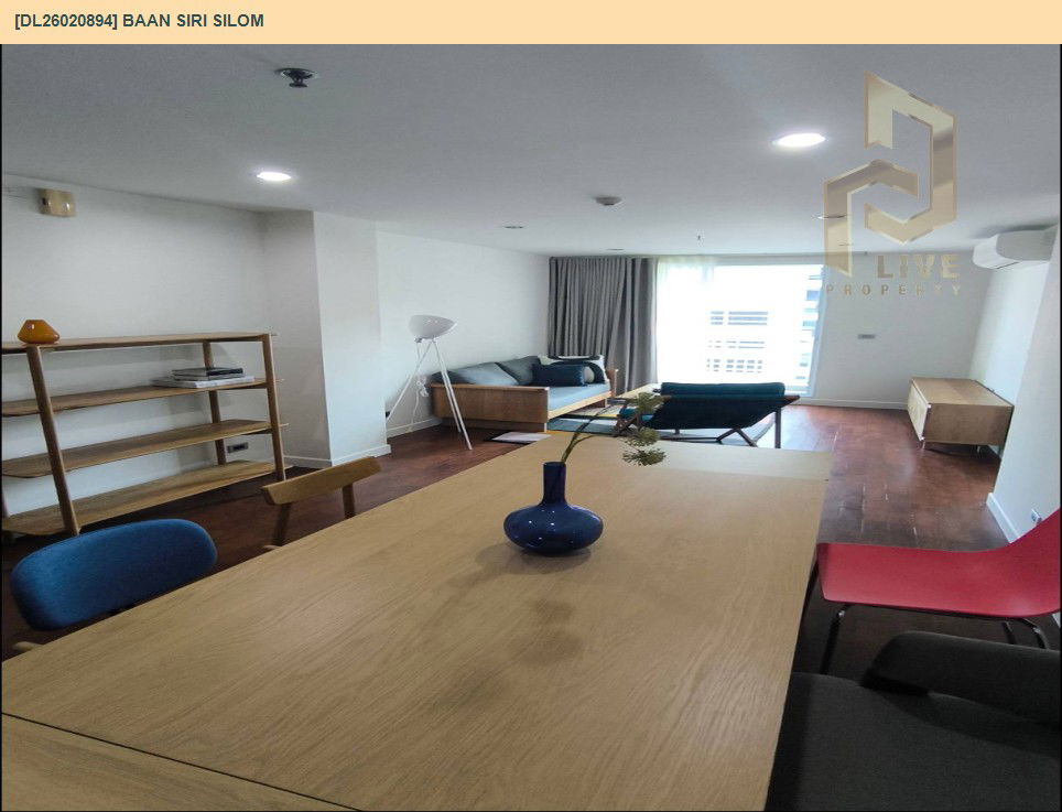 รูป DL26020894 ให้เช่าคอนโด บ้าน สิริ สีลม (Baan Siri Silom) ใกล้ - พร้อมเข้าอยู่ โทรด่วน 0656133286 LineID @534wlwof - รูปที่ 4/9