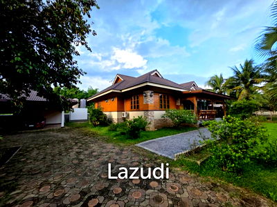 บ้านเดี่ยว ม.ราชภัฏเชียงใหม่ ศูนย์แม่ริม : ขายบ้านในสวน 3 ห้องนอนและอาคารเอนกประสงค์ที่ อ.สันทราย