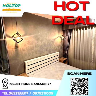 คอนโดให้เช่า : #R9453 🎉 280269 ให้เช่าคอนโด Regent Home Bangson 27 