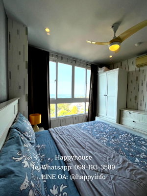 Condos for rent : 11th floor, sea view, large room, 50 square meters. Beautifully decorated room, fully furnished with electrical appliances, only 15,000 baht/month!!!