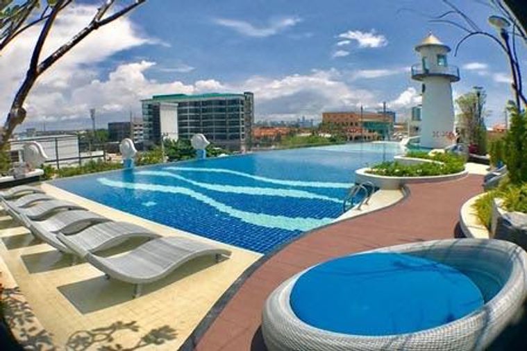 FQ- Supalai Mare Condo with Seaview+City View ( Studio Unit on high floor + Furnitures