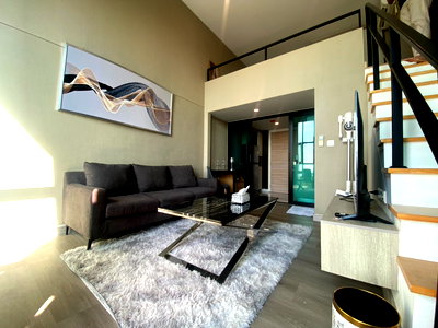 Condos for sale MRT Nonthaburi Civic Center : For Sale: Duplex Unit at Knightsbridge Tiwanon  Special price! Beautifully decorated size 42 sq.m. 21st floor. Fully furnished and ready to move in.