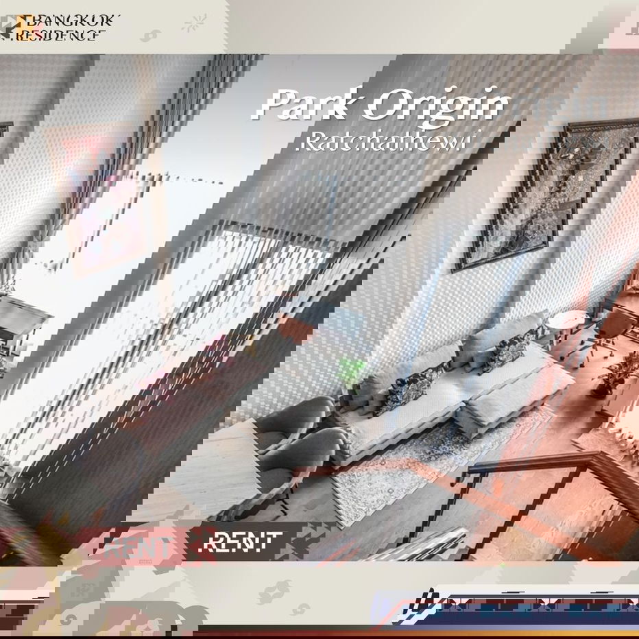 รูป  Park Origin Ratchathewi 🤍 ห้องสวยมาก โทนขาวครีม แต่งครบ  ใกล้ BTS ราชเทวี  - รูปที่ 1/9