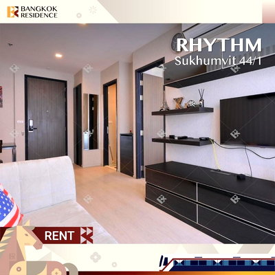 Condos for rent :  Rhythm Sukhumvit 44/1, Near BTS Phra Khanong 💛 Beautiful unit, fully furnished, with a separate enclosed kitchen 🍳 