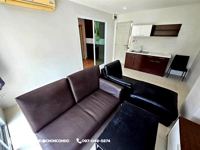 เช่าคอนโด ตลาดหนองมน : Burasiri Condo Bangsaen ชั้น2------ห้องใหญ่+แอร์2ตัว------ว่าง 03 เม.ย. 69-----Tel 097-049-5874 (Line: @choncondo มี@ด้วย)