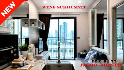 Condos for rent : 🍀🍀🍀 Prime Condo Location 🚆 📍 For Rent: WYNE Sukhumvit 🌹 (Line: @rent2022)  ✨✅ Ready to move in Free-WiFi  🔖 Property Code: A03058