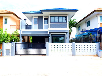 บ้านแฝด ไทรน้อย นนทบุรี : ขายบ้านแฝดรีโนเวทใหม่ หลังใหญ่ ถนนเมน ม.เติมรัก 3 บ้านกล้วย–ไทรน้อย