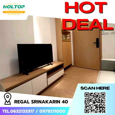 คอนโดให้เช่า : #E037 🎉020369 ให้เช่าคอนโด Regal Srinakarin 40 