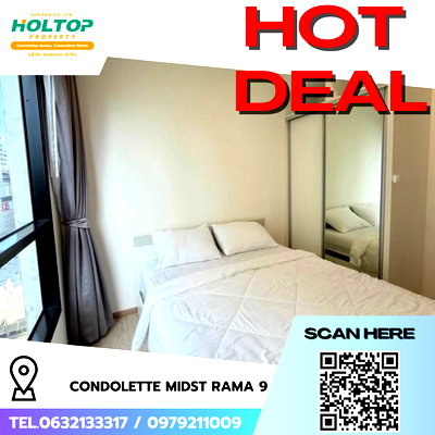 คอนโดให้เช่า : #R9489 🎉 020369 ให้เช่าคอนโด Condolette Midst rama 9 