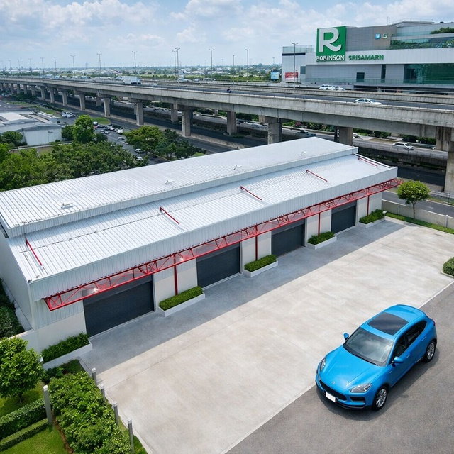 รูป โกดังให้เช่า 1 ห้องน้ำโรบินสัน ศรีสมาน ภายใน 1 กม. 200 ตร.ม. ลึก 25 ม. ใกล้ทางด่วนศรีสมาน และ ถนนกว้าง 10 ม. เหลือ 2 ยูนิตสุดท้าย - รูปที่ 1/8