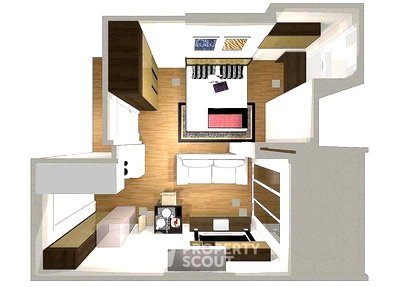 คอนโดให้เช่า : คอนโด 1-ห้องนอน ที่ ไอดีโอ คิว จุฬา-สามย่าน ใกล้ MRT สามย่าน (ID 59693)