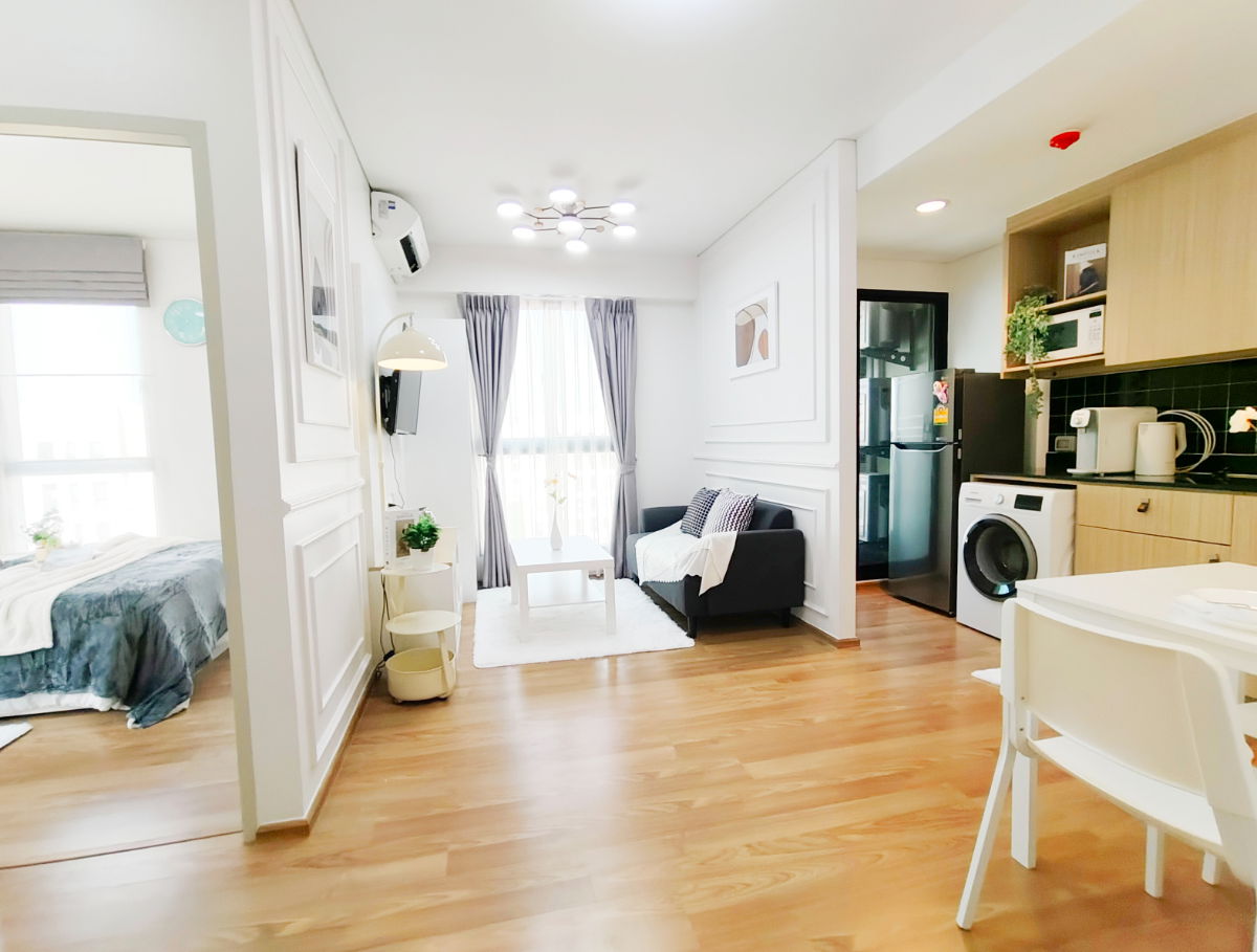 รูป ราคาดีที่สุดในโครงการ คอนโด ห้องมุม รีโนเวทใหม่ สวยมากๆ 2 ห้องนอน คอนโด Unio สุขุมวิท 72 ใกล้ BTS แบริ่ง เฟอร์นิเจอร์และเครื่องใช้ไฟฟ้าครบ!! - รูปที่ 9/24