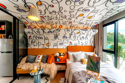 Condos for sale HomePro Rayong  : Sale Brand New Condo, Location next to Central Rayong, Atmoz Canvas. Installment starts 5,900 Baht/Month. Fully Furnished + Electrical Appliances.*