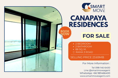 ขายคอนโด : 🔥 ขายห้องเปล่า !! วิวแม่น้ำ, ชั้นสูง 38++, ห้องมุม, ห้องหายาก, ทำเลดี !! Code C20260200049...Canapaya Residences, 2 ห้องนอน, 2 ห้องน้ำ, ตกแต่งบางส่วน