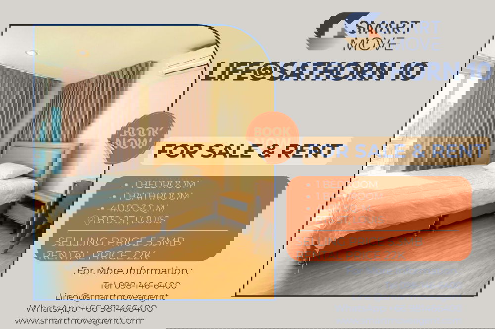 รูป 🔥 สำหรับขาย- เช่า !! ชั้นสูง 17++, ทำเลดี !! 🔥 Code C20221200672....Life@Sathorn 10, 1 ห้องนอน, 1 ห้องน้ำ, แต่งครบ, พร้อมเข้าอยู่, ราคาพิเศษ!!📣📣 - รูปที่ 1/8