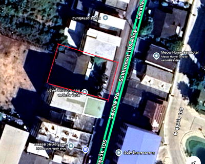 ที่ดิน ถนนบางนา - ตราด : ขายที่ดินพร้อมสิ่งปลูกสร้าง ติดถนนหลักลาซาล 103 ตรว.