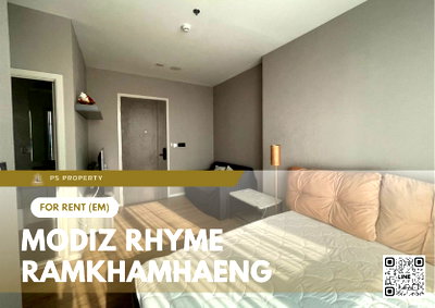 Condos for rent : For rent 📍 Modiz Rhyme Ramkhamhaeng 📍 Fully furnished with appliances. Near MRT Ramkhamhaeng.