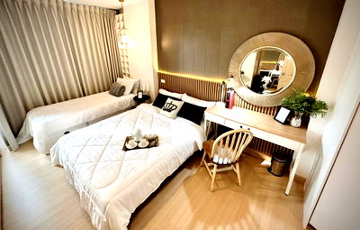 Condos for rent : 3 bedrooms for rent, near MRT Rama 9: Suplalai Veranda Rama 9 project, very beautifully decorated, ready to move in, only 100k!!
