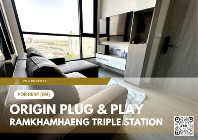 Condos for rent The Paseo Town Ramkhamhaeng  : For Rent ✨ Origin Plug & Play Ramkhamhaeng Triple Station ✨ Fully furnished with appliances.